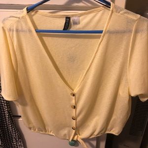 Yellow h&m crop top